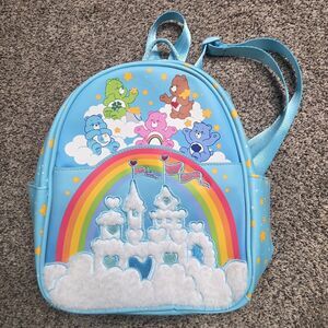 NWT Care Bears Mini Backpack Blue Yellow  Retro Cartoon Nostalgia